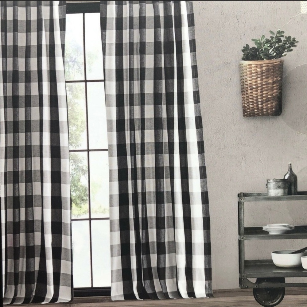 Fayre & Fern drapes Buffalo plaid Panels 96" Long